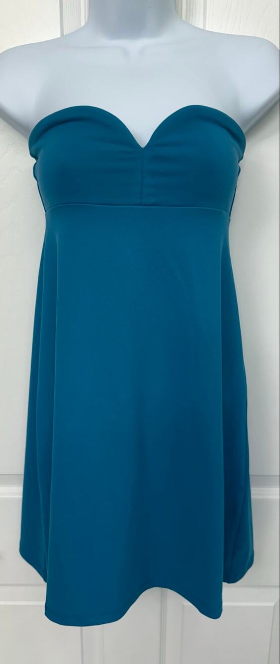 Susana Monaco Strapless Teal Ibiza blue Sweetheart Dress XS NWT $178 retail